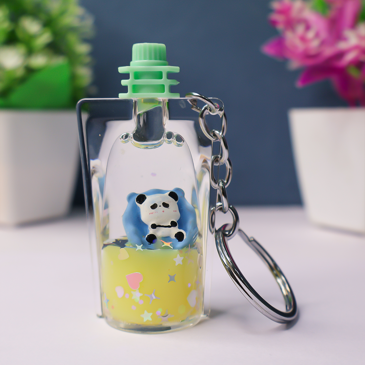 Floating panda keychain